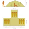 Camping Tent 9 Persons Fabric Gray and Orange - Image 7