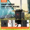 Wood Stove, 86 inch, Alloy Steel Camping Tent Stove, Portable Wood Burning Stove with Chimney Pipes & Gloves, 1400inFirebox Hot Tent Stove for Outdoor Cooking and Heating with 8 Pipes