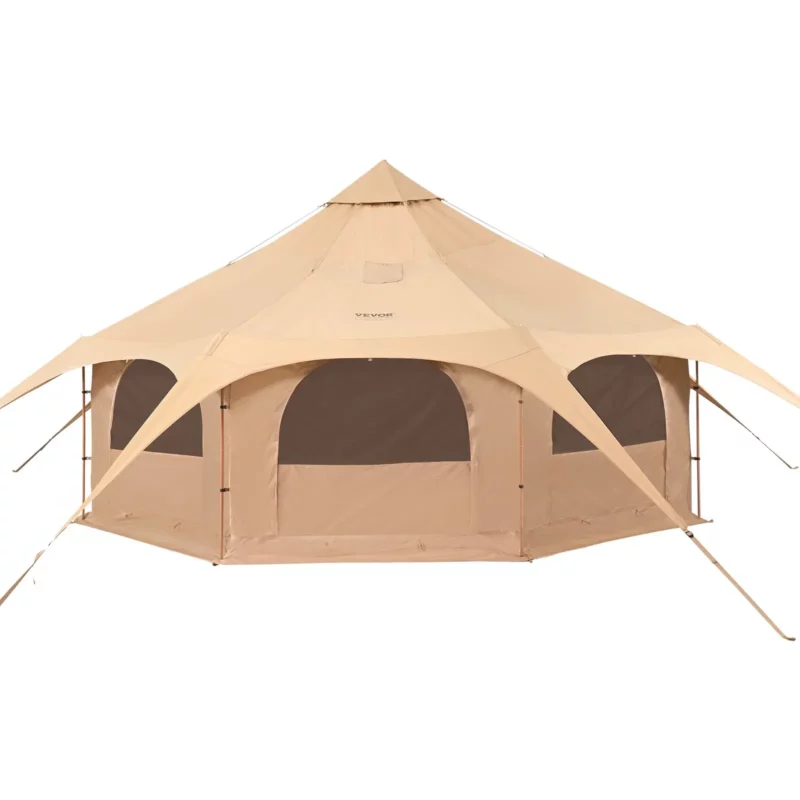 Canvas Tent, 4 Seasons 5 m/16.4 ft Bell Tent, Canvas Tent for Camping with Stove Jack, Breathable Yurt Tent for up to 8 People, Family Camping Outdoor Hunting Party - Image 10