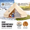Canvas Bell Tent, 4 Seasons 3 m/9.8ft Yurt Tent, Canvas Tent for Camping with Stove Jack, Breathable Tent Holds up to 4 People, Family Camping Outdoor Hunting Party - Image 2