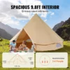 Canvas Bell Tent, 4 Seasons 3 m/9.8ft Yurt Tent, Canvas Tent for Camping with Stove Jack, Breathable Tent Holds up to 4 People, Family Camping Outdoor Hunting Party - Image 3