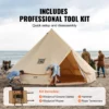 Canvas Bell Tent, 4 Seasons 3 m/9.8ft Yurt Tent, Canvas Tent for Camping with Stove Jack, Breathable Tent Holds up to 4 People, Family Camping Outdoor Hunting Party - Image 4
