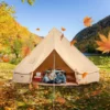 Canvas Bell Tent, 4 Seasons 3 m/9.8ft Yurt Tent, Canvas Tent for Camping with Stove Jack, Breathable Tent Holds up to 4 People, Family Camping Outdoor Hunting Party - Image 7