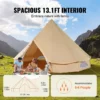 Canvas Bell Tent, 4 Seasons 4 m/13.12 ft Yurt Tent, Canvas Tent for Camping with Stove Jack, Breathable Tent Holds up to 6 People, Family Camping Outdoor Hunting Party - Image 3