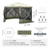 Pop Up Gazebo Tent, Pop-Up Screen Tent 6 Sided Canopy Sun Shelter with 6 Removable Privacy Wind Cloths & Mesh Windows, 12x12FT Quick Set Screen Tent with Mosquito Netting, Army Green - Image 6
