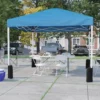 Tent Set-10'x10' Wheeled Blue Canopy Tent, 6-Foot Table, 4 White Folding Chairs - Image 7