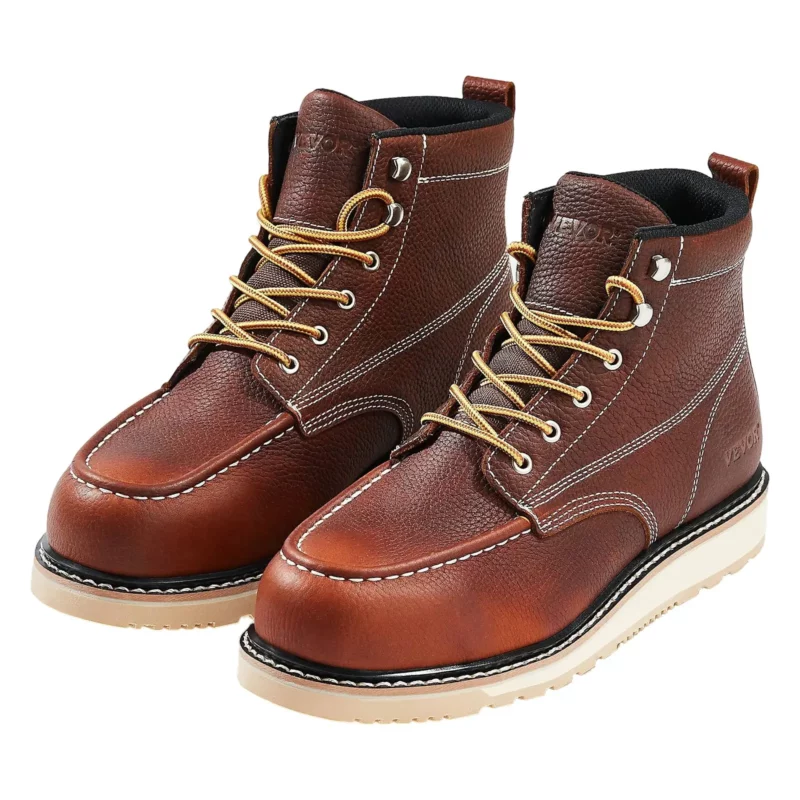 Steel Toe Work Boots US Size 9.5 Waterproof Moc Toe for Men Slip-Resistant - Image 8