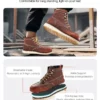 Steel Toe Work Boots US Size 10.5 Waterproof Moc Toe for Men Slip-Resistant - Image 5