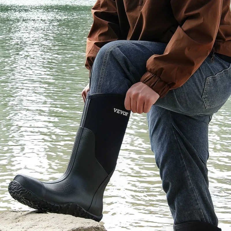 Rubber Boots for Men Protective Footwear Steel Toe Work Rain Boots Size 12 US - Image 7