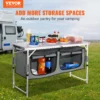 Camping Kitchen Table, Quick set-up Folding Camping Table, 3 Adjustable Heights, MDF Camping Table, Ideal for Outdoor Picnics, BBQs, Camping, RV Traveling - Image 14