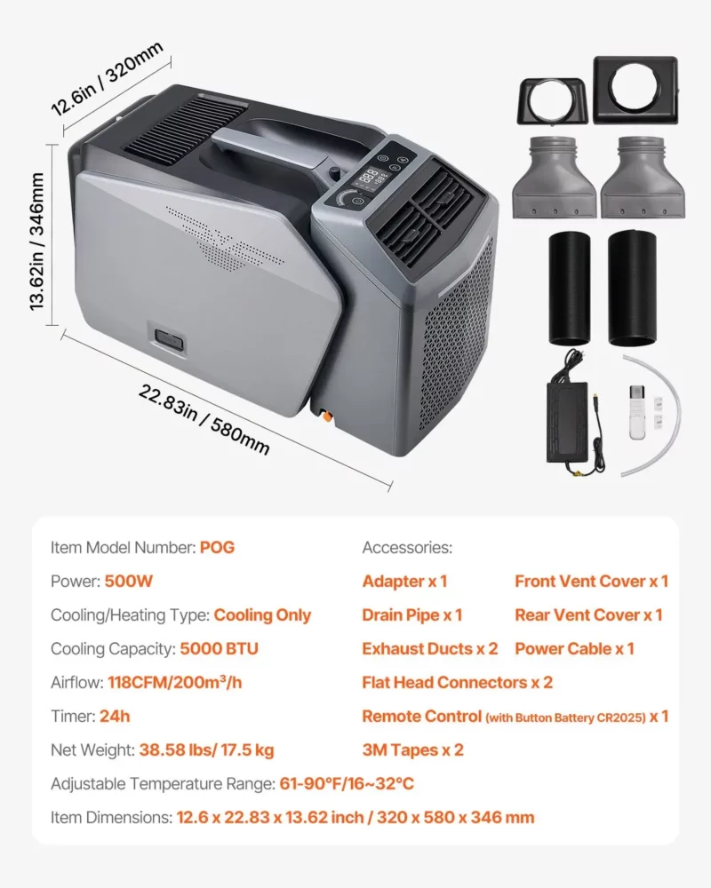 Portable Air Conditioner 5000BTU Tent Air Conditioning AC/DC for Camping RV Home - Image 6