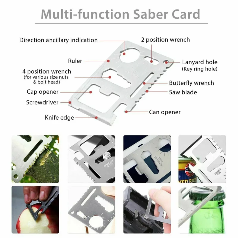 14 in 1 Outdoor Emergency Survival And Safety Gear Kit Camping Tactical Tools SOS EDC Case - Image 7