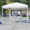 Tent Set - 10'x10' White Canopy Tent, 6-Foot Table Set of 4 White Folding Chairs - Image 2
