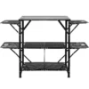Camping Kitchen Table, One-piece Folding Portable Cook Station with A Carrying Bag, Aluminum Camping Table 4 Iron Side Tables & 2 Shelves, Ideal for Outdoor Picnics, BBQs, Camping, RV Traveling - Image 8