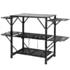 Camping Kitchen Table, One-piece Folding Portable Cook Station with A Carrying Bag, Aluminum Camping Table 4 Iron Side Tables & 2 Shelves, Ideal for Outdoor Picnics, BBQs, Camping, RV Traveling - Image 9