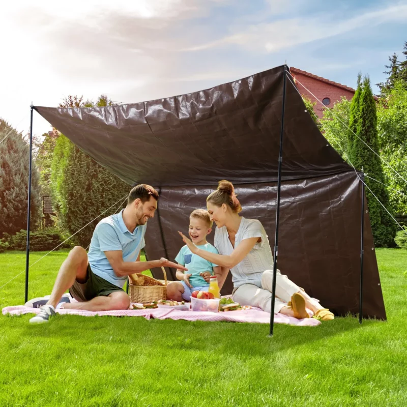 VEVOR Tarp 20x40 ft 16 Mil Extra Thick, Waterproof Poly Plastic Tarps Cover, Multi-Purpose Outdoor Tarpaulin with Grommets & Reinforced Edges for Truck, RV, Boat, Camping (Brown) - Image 8