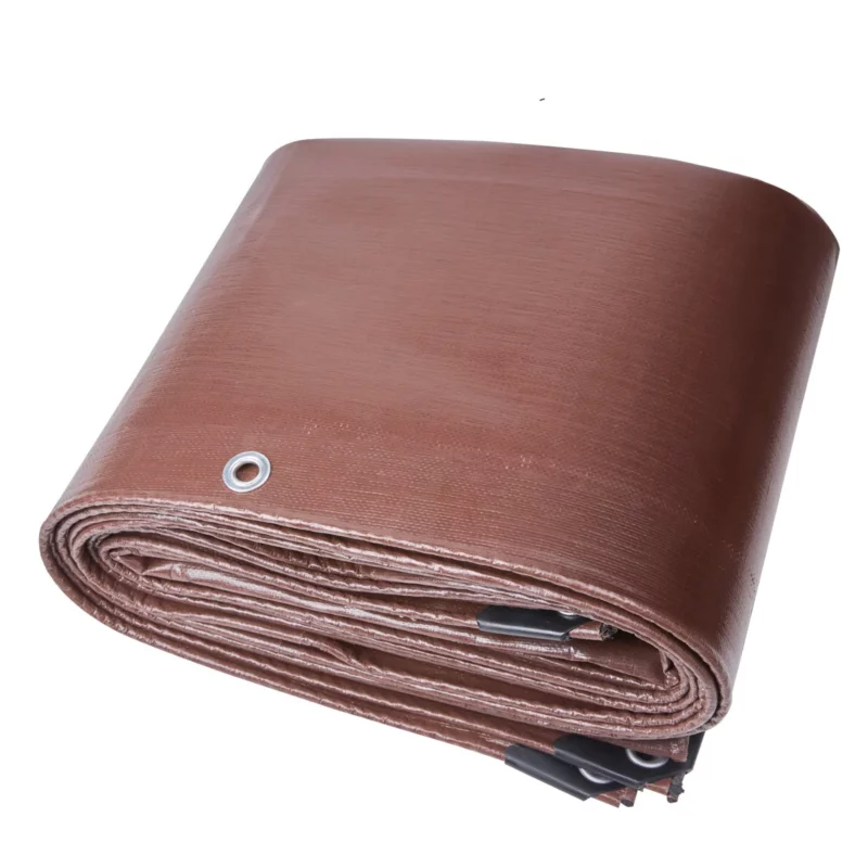 VEVOR Tarp 20x40 ft 16 Mil Extra Thick, Waterproof Poly Plastic Tarps Cover, Multi-Purpose Outdoor Tarpaulin with Grommets & Reinforced Edges for Truck, RV, Boat, Camping (Brown) - Image 10