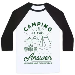 CAMPING IS THE ANSWER UNISEX CLASSIC BASEBALL TEE