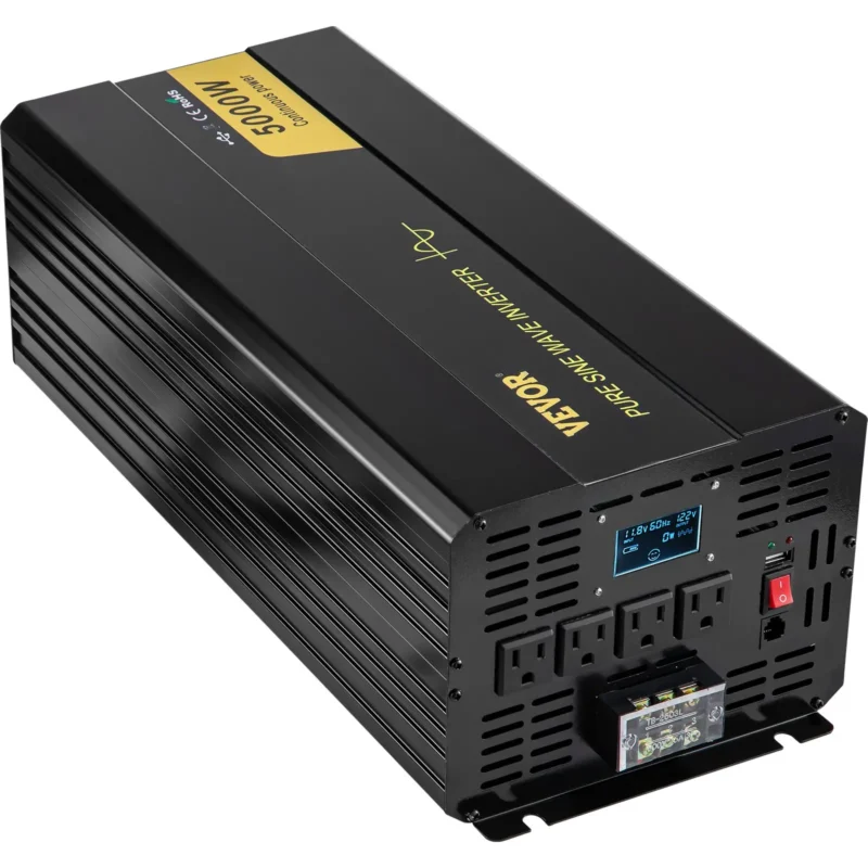 Pure Sine Wave Inverter, 5000 Watt, Power Inverter, DC 12V to AC 120V Car Inverter, with LCD Display, USB Port and Remote Controller, Power Converter for Car RV Truck Solar System Travel Camping - Image 8