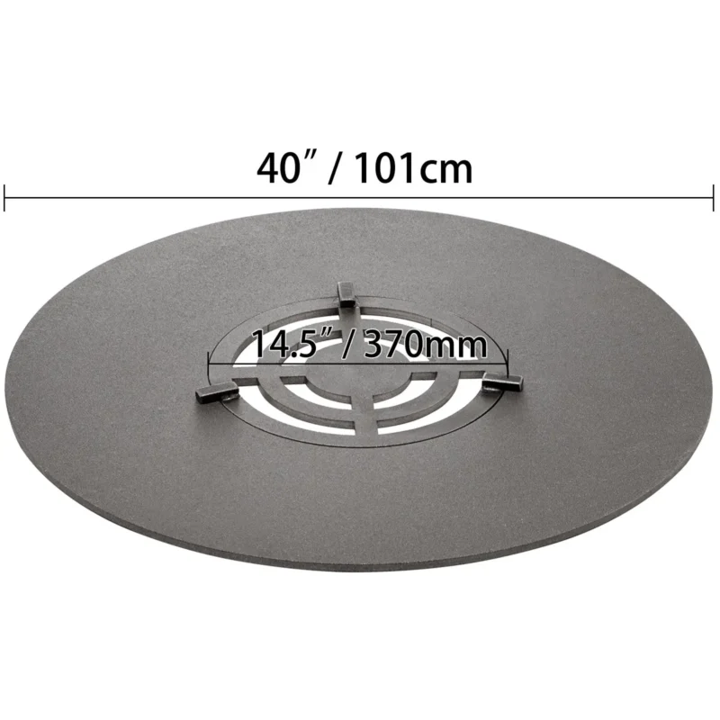 40" Replacement BBQ Grill Griddle Grate, Carbon Steel Griddle Grill with Center Grate, Easy Maintenance Grate Insert For 18 Inch Kettle BBQ, Griddle Grill Attachment for Round Grills, Burgers - Image 7