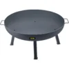 Fire Pit Bowl, 34-Inch Diameter Round Carbon Steel Fire Bowl, Wood Burning for Outdoor Patios, Backyards & Camping Uses, with A Drain Hole, Portable Handles and A Firewood Stick, Black - Image 8