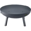 Fire Pit Bowl, 34-Inch Diameter Round Carbon Steel Fire Bowl, Wood Burning for Outdoor Patios, Backyards & Camping Uses, with A Drain Hole, Portable Handles and A Firewood Stick, Black - Image 9