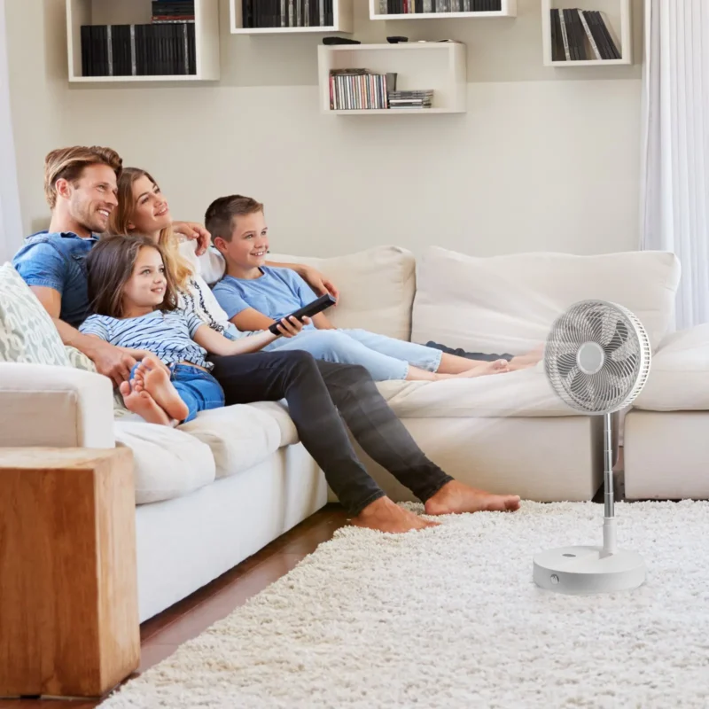 Portable Fan Rechargeable 13 inch, Battery Powered Fan with LED Lantern, 4 Speeds Adjustable & 45/90Automatic Swivel & Timer , USB Battery Operated Fans for Travel Bedroom Home Camping Office - Image 7