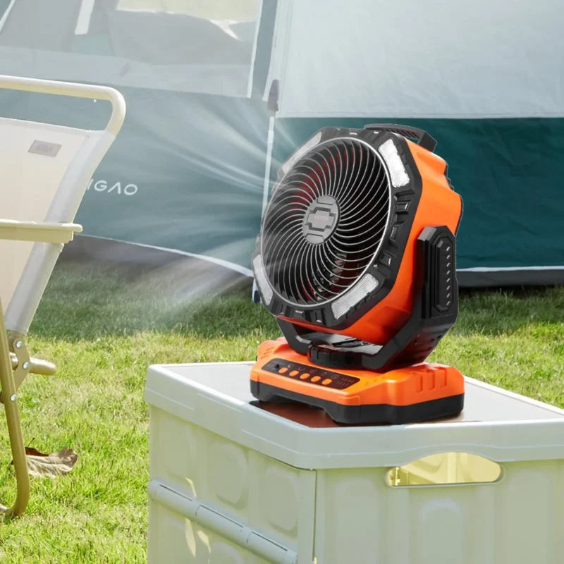 Portable Fan Rechargeable 13 inch, Battery Powered Fan with LED Lantern, 4 Speeds Adjustable & 45/90Automatic Swivel & Timer , USB Battery Operated Fans for Travel Bedroom Home Camping Office - Image 16