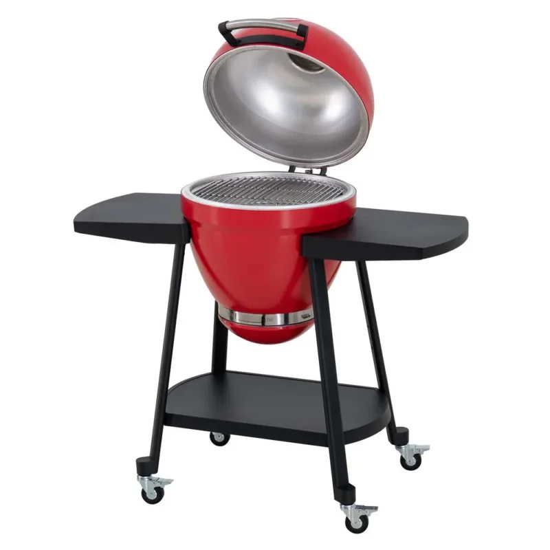 20IN Egg-shaped Grill with Pizza Plate, Red