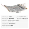 Double Quilted Fabric Hammock, 12 FT Double Hammock with Hardwood Spreader Bars, 2 Person Quilted Hammock with Detachable Pillow and Chains for Camping Outdoor Patio Yard Beach, 480 lbs Capacity - Image 6