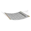 Double Quilted Fabric Hammock, 12 FT Double Hammock with Hardwood Spreader Bars, 2 Person Quilted Hammock with Detachable Pillow and Chains for Camping Outdoor Patio Yard Beach, 480 lbs Capacity - Image 9