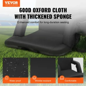 Double Heated Stadium Seat with Back Support, 3 Level Heating Wide Bleacher Seat, Folding Portable Padded Reclining Chair with Hook Pocket Cupholder, Ideal for Sport Event Beach Camping Concert