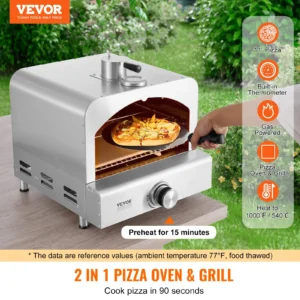11" Outdoor Pizza Oven Portable Gas Oven 430 Stainless Steel for Camping