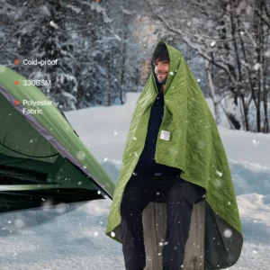 Camping Blanket 82" x 55" Warm Stadium Blanket 330GSM Outdoor Travel