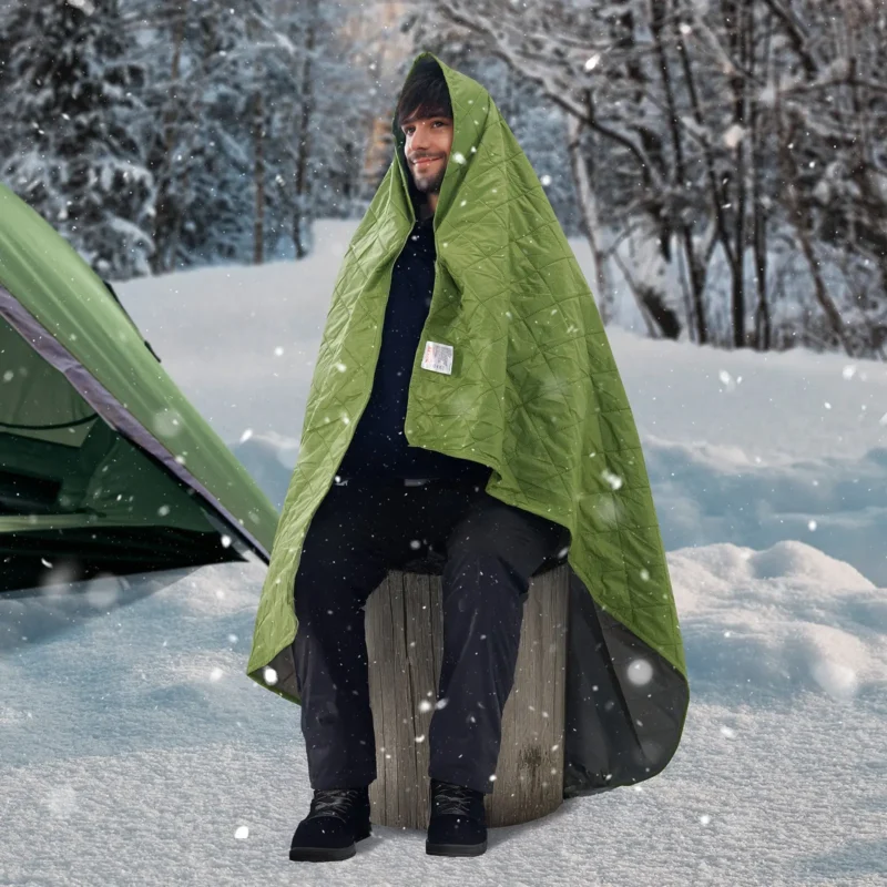 Camping Blanket 82" x 55" Warm Stadium Blanket 330GSM Outdoor Travel - Image 7