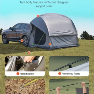SUV Camping Tent Outdoor SUV Tent with 2 Doors Waterproof for 5-8 Person