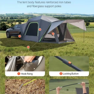 SUV Camping Tent Outdoor SUV Tent with Awning Waterproof for 5-8 Person