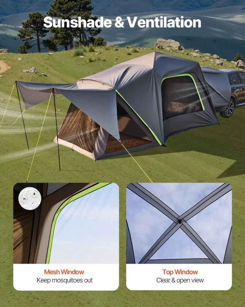 SUV Camping Tent Outdoor SUV Tent with Awning Waterproof for 5-8 Person - Image 3