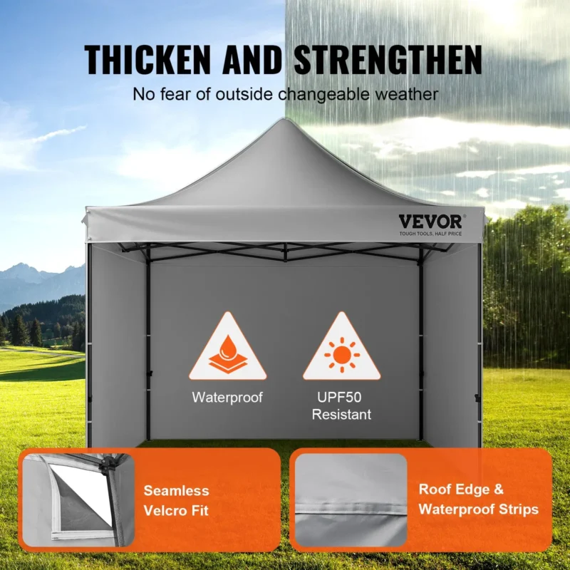 10x10 FT Pop up Canopy with Removable Sidewalls, Instant Canopies Portable Gazebo & Wheeled Bag, UV Resistant Waterproof, Enclosed Canopy Tent for Outdoor Events, Patio, Backyard, Party, Camping - Image 17