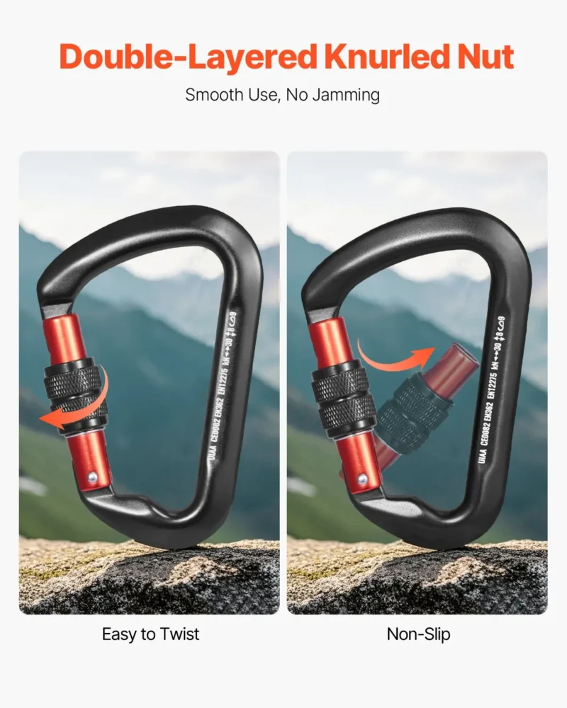3 PCS Climbing Carabiner Clips Heavy Duty 30 KN for Hiking Rappelling Dog Leash - Image 2