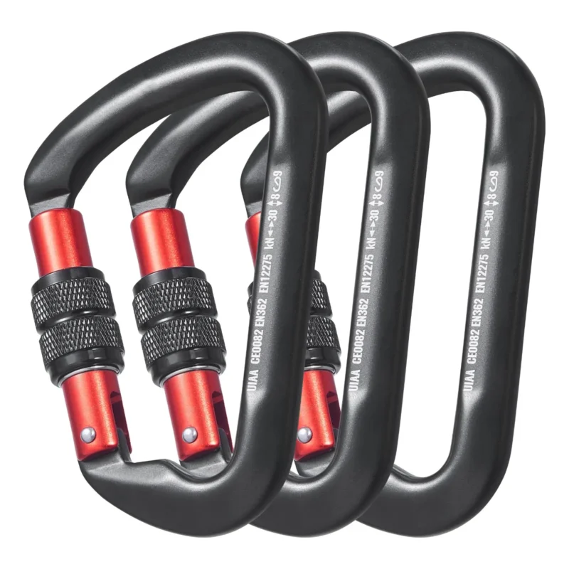 3 PCS Climbing Carabiner Clips Heavy Duty 30 KN for Hiking Rappelling Dog Leash - Image 9