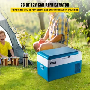 Portable Refrigerator 23 Quart(22 Liter),12 Volt Refrigerator App Control(-4~68), Car Refrigerator Electric Compressor Cooler with 12/24v DC & 110-240v AC for Camping, Travel, Fishing, Outdoor or Home Use